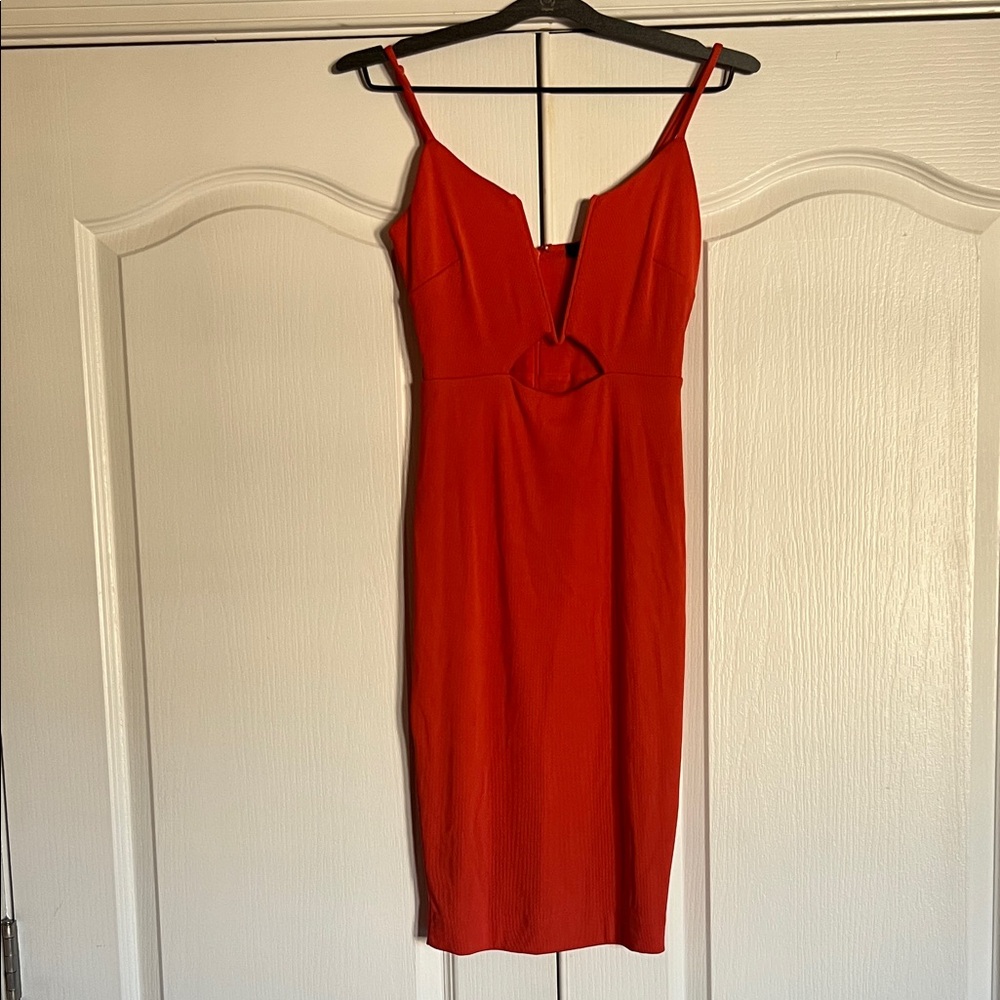 NBD Orange Midi Dress
